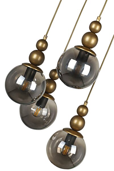 Begüsa Sonsuz 4 Lü Avize Eskitme Füme Cam