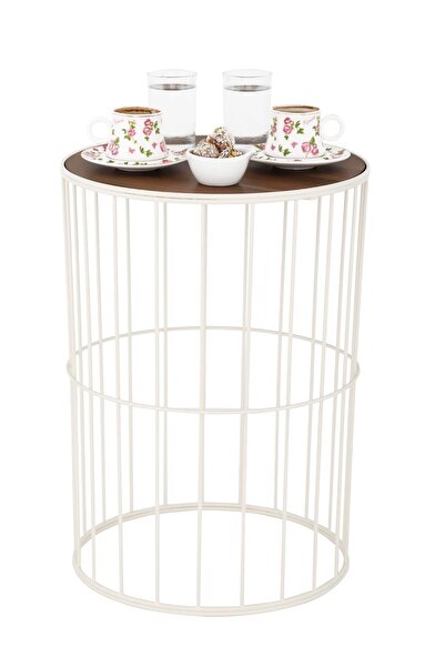 Begüsa Titanic Sehpa Krem Ahşap Ceviz