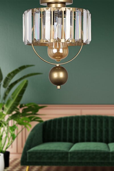 Begüsa Galon Tekli Lux Kristal Eskitme Tavan Montaj Avize