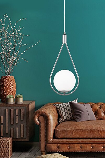 Begüsa Meksika Tekli Krom Beyaz Glop Cam