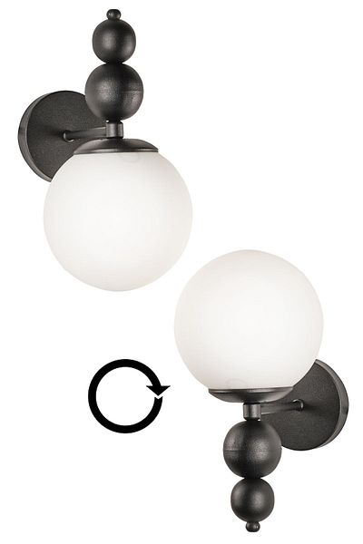 Begüsa Endless Sconce 2 Pieces Black and White Glass