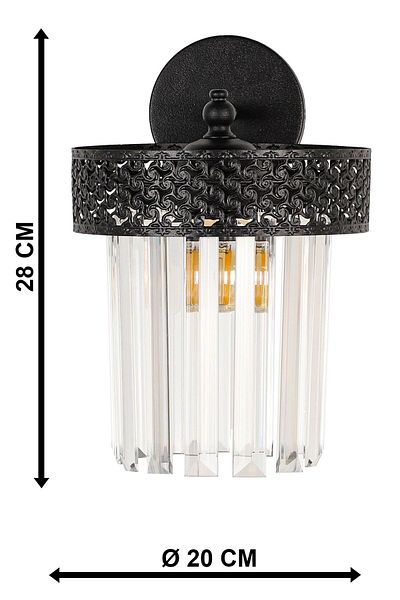 Begüsa Citrus Sconce 2 Pieces Lux Crystal Stone Black