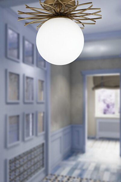 Begüsa Tesla Tekli Avize Eskitme Beyaz Cam