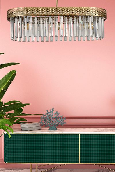 Begüsa Citrus 3rd Ellipse Lux Crystal Antique Chandelier