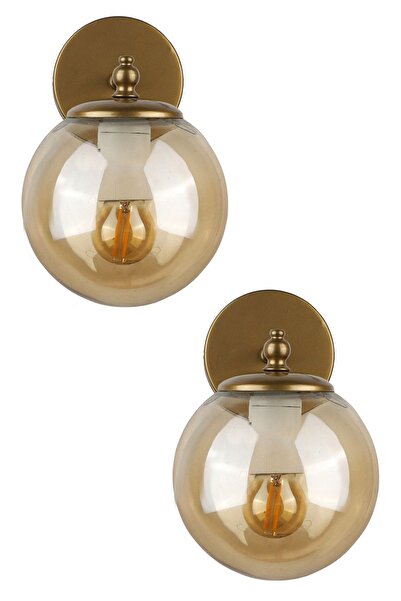 Begüsa Yağmur Aplik 2 Adet Eskitme-bal Glop Cam