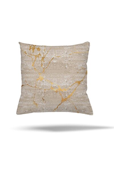 on the clouds غطاء وسادة بسحاب مخفي بنمط أوراق هندسية من الرخام، غطاء وسادة للمقعد