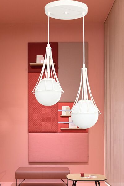 Begüsa Lapis 2.li Beyaz-beyaz Glop Camlı Avize