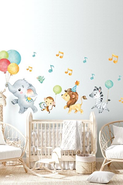 Kt Grup Yavru Hayvanlar Ile Eğlenceli Orkestra Baby Shower Duvar Sticker.