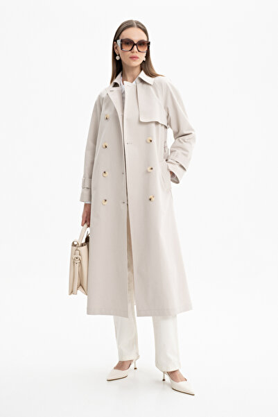 Aker Rüzgarlık Detaylı Kruvaze Kapama Trençkot