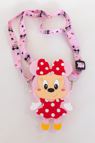 Turkuaz Tasarım Minnie Mouse Figürlü Silikon Çocuk Çanta