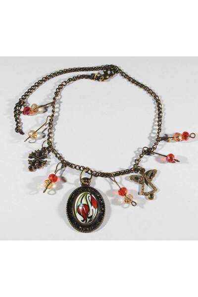 Çini Evi Tulip Tile Anklet - Reverse Flat Design