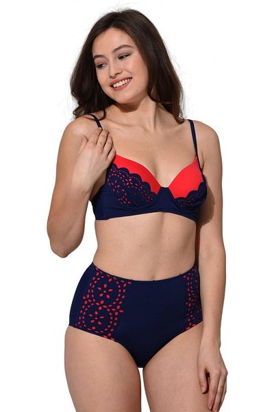 Argisa Striped Bra Covered Model Bikini 5023 Navy Blue