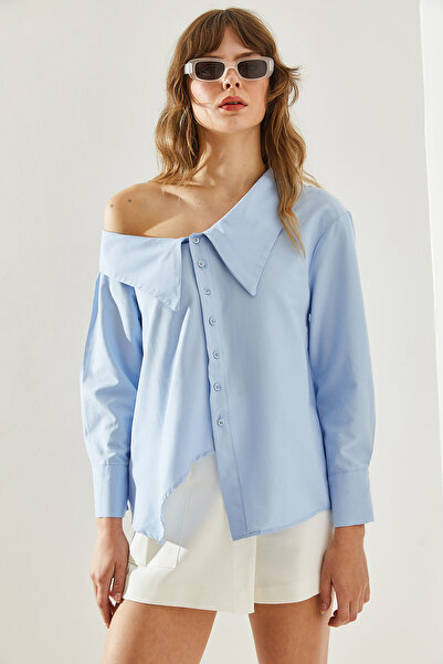 Bianco Lucci Dámská košile asymetrického střihu - vlaštovkový límec60251166