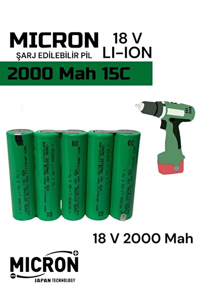 Micron 18650 18 V 2000 Mah 15C  30A Pilden  5S Li-ıon Pil, Yüksek Akım Çeken ...