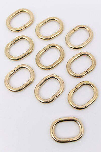 ERDAL DERİCİLİK 10 τεμάχια οβάλ δαχτυλίδια 2 εκ. σε ανοιχτό χρυσό