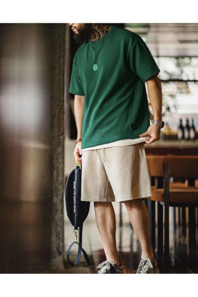 GENIUS STORE Ανδρικό μπλουζάκι με κοντό μανίκι βάφλα με λαιμόκοψη WAFFLE-CYCLETYAKA