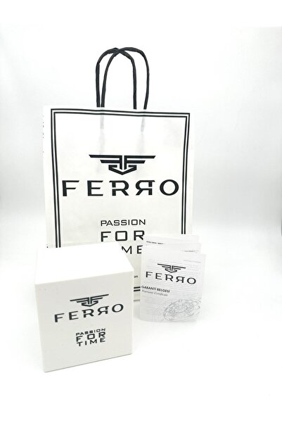 FERRO New Season Men's Square-Round Blue Case Wrist Watch and Bracelet Gift