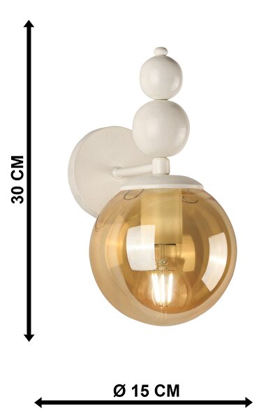 Begüsa Sonsuz Aplik 2 Adet Beyaz Bal Cam