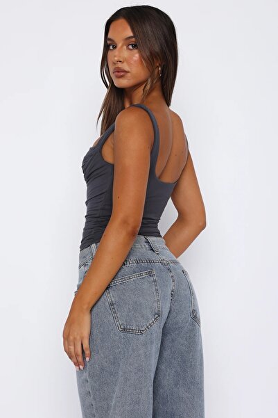 World Fashion Trends WFT3036B Crop halenka s nabíraným předním popruhem