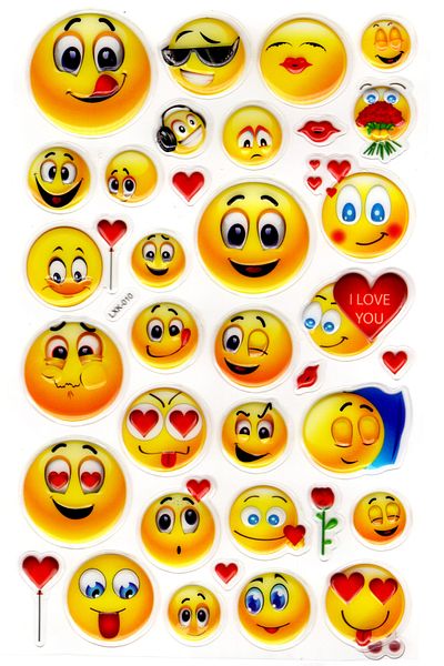 Limmy 22x14cm Cute Love Emoji Αυτοκόλλητο Ανάγλυφο Σημειωματάριο, Αυτοκόλλητο Planner - Lxk-010
