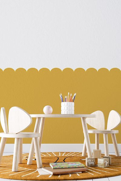 212shop Boho Bohemian Style Decorative Fence Detailed Wavy Children's Teen Room Wall Decorative Sticker