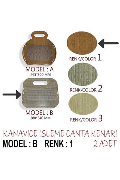 MASAL TUHAFİYE Κεντημένη τσάντα Kanavice - Edge (2 τεμάχια) Μοντέλο Β