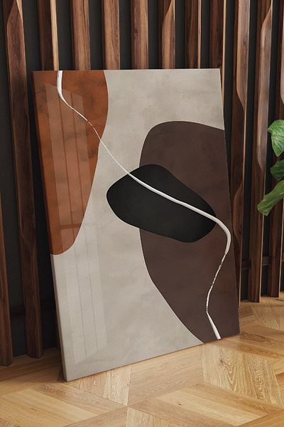 212shop Καφέ Boho Bohemian Style Abstract ζωγραφική σε καμβά