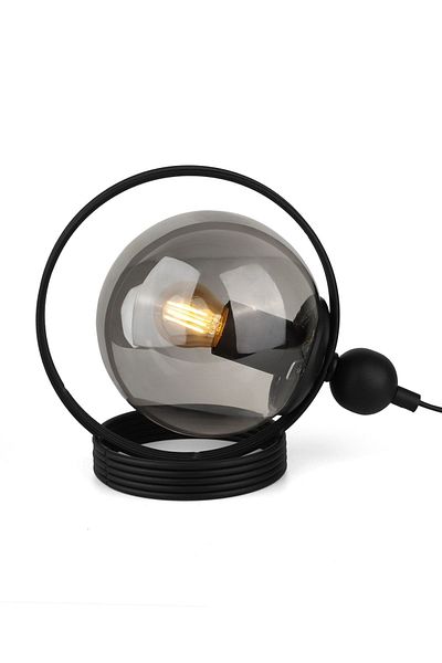 Begüsa Black Smoked Glass Palmas Table Lamp