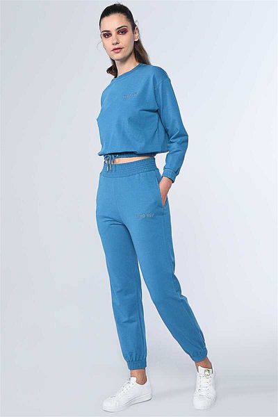 ECKO UNLTD Pantaloni de trening cu detaliu cu centură înaltă pentru femei Ecko Red Jun
