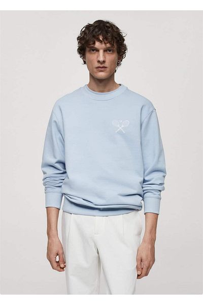 MANGO Man Hanorac din bumbac cu model