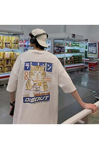 GOSSİP TEAM Λευκό μπλουζάκι Anime Cat Unisex