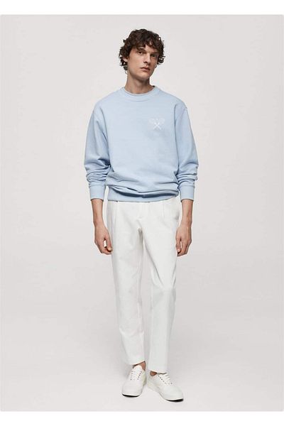 MANGO Man Hanorac din bumbac cu model