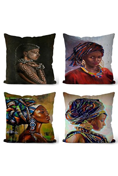 EVPANYA Afričke žene osmislile Dvostrano 4-dijelni Navlaka za jastuk