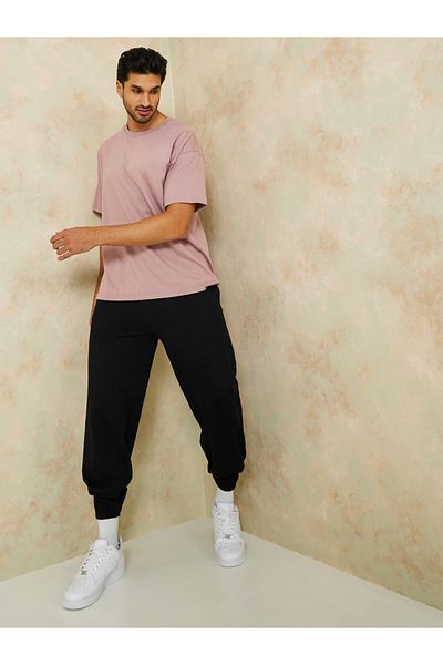Styli Relaxed Fit French Terry Jogger with Elasticated Hem