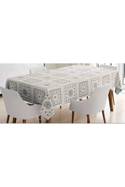 CLK Home مفرش طاولة مربع مستدير من البلاستيك قابل للمسح ومبطن من مادة PVC