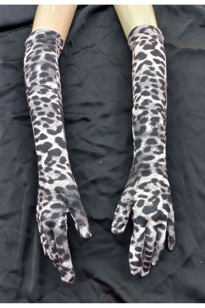 es moda shop فستان سهرة مرن بطبعة جلد الفهد باللون الأسود