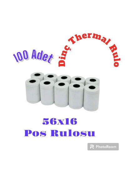 Dinç Thermal 56x16 Termal Rulo yazar kasa pos Rulosu kağıdı 100 Adet