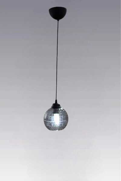 BSA LIGHTING TUTKU TEKLİ SİYAH SARKIT KLASİK AVİZE (FÜME MİKA CAM)