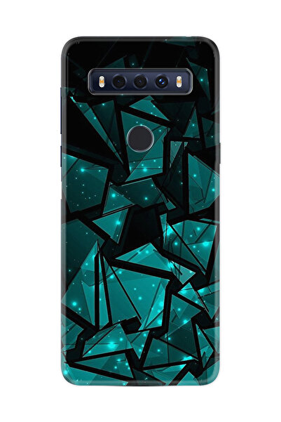 TCL 10 Se Kılıf Desenli Baskılı Silikon Yeşil Kristaller STK:30