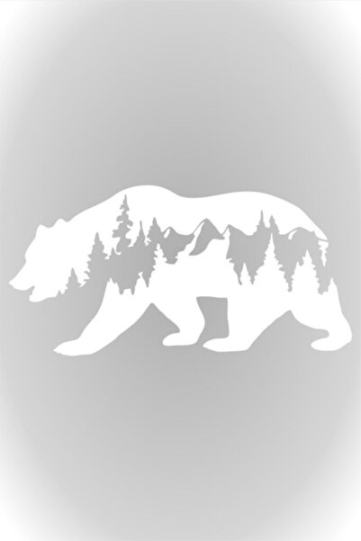 Hobi Butik Ayı Off Road Bear Off Road Doğa Hayvan Oto Sticker Araba Cam Beyaz...