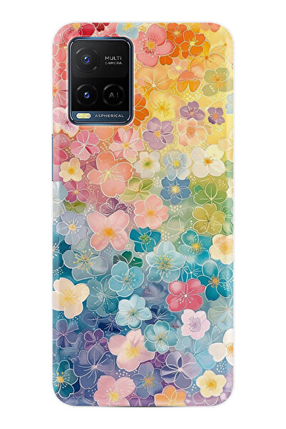 vivo V21 Kılıf Desenli Baskılı Silikon Flowers STK:7