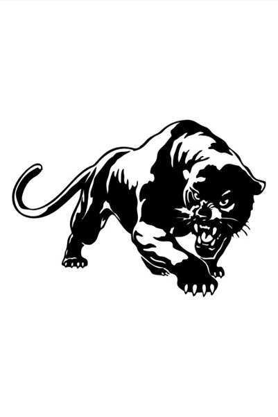 Hobi Butik Panter Panther Kaplan Puma Oto Sticker Araba Cam Sticker Siyah 25 Cm