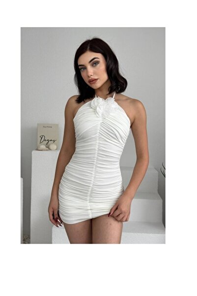 S&A Collectionn Μίνι φόρεμα με λουλουδάτο στάμπα - ντραπέ και κορδόνι, λαιμόκοψη