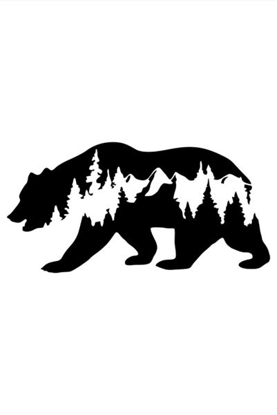 Hobi Butik Ayı Off Road Bear Off Road Doğa Hayvan Oto Sticker Araba Cam Siyah...