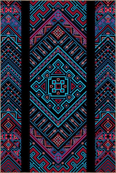 Rugs Modern Halı Multicolored Mixed Geometric Shape and Lines Patterned Moder...