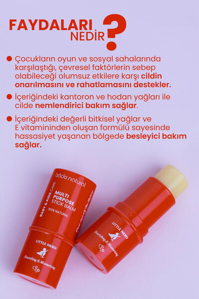 Bade Natural %100 Doğal Little Hero Stick Anlık Yatıştırıcı Onarıcı Ve Rahatlatıcı 6g