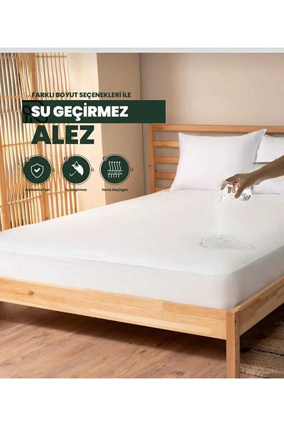 AYHOME 200x200 cm White Liquid Proof Mattress - Battal Length Elastic Bed Sheet