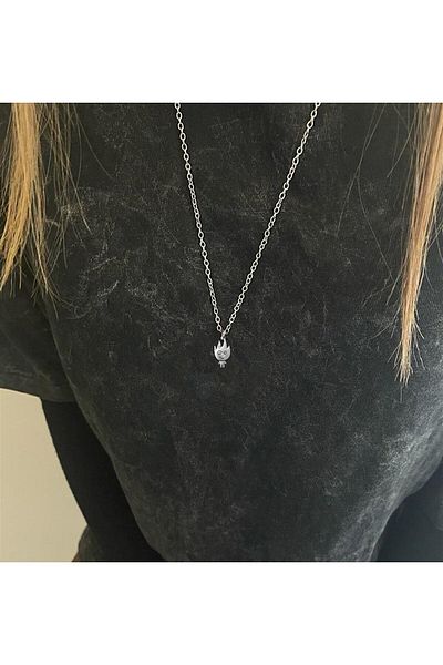 AlpCollection Gray Fire And Water Best Friends Bff Lover Couple Necklace Jewelry Set