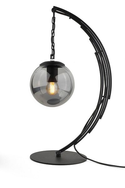 Begüsa Black Smoked Glass Ayko Table Lamp