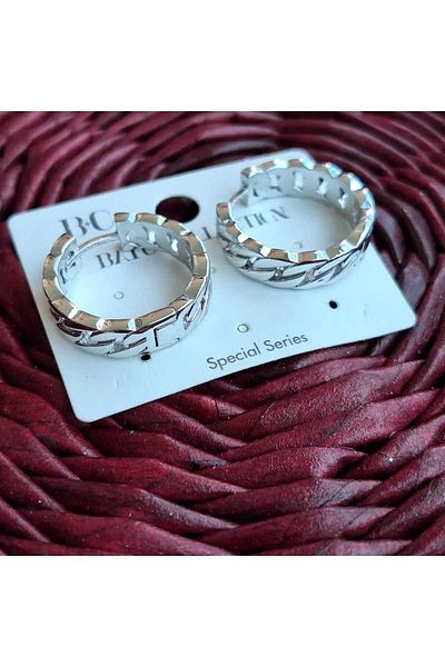 misstakıjewerly STEEL RING EARRING